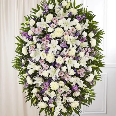 Lavender And White Funeral Standing Spray